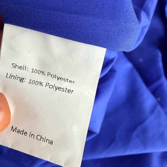 NWT Allegra K Blue Metallic Star Chiffon Party Dress Smocked Waist Size Small - Picture 9 of 9